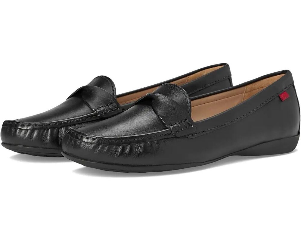 Marc Joseph New York Cypress Hill Black Leather Braided Loafers Size 9